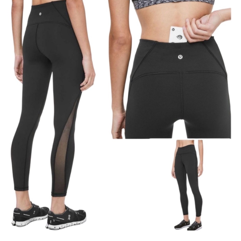 LULULEMON Black High-Rise Mesh Panel Align Leggings